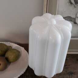 White Glass Table Lamp in Art Deco Style Night Milk Light - thumbnail 3