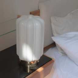 White Glass Table Lamp in Art Deco Style Night Milk Light - thumbnail 2