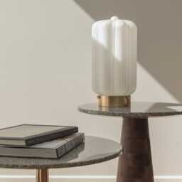 White Glass Table Lamp in Art Deco Style Night Milk Light