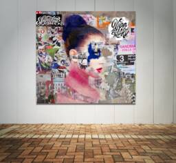 Abstract Female Face Collage Art Print Canvas, Photo, Or Matte Paper - thumbnail 1