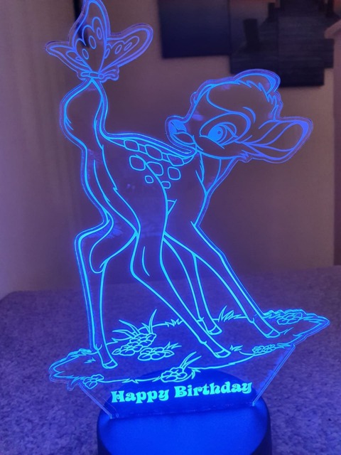 Bambi 3D Smart App Control Night Light Bluetooth, Music, 7&16M Colour Mobile App , Gift Led Lamp - image 1