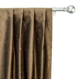 Medium Brown Art Silk Curtain Panels, Faux Curtains - Rod Pocket, Grommet, Box Pleat, Three Pinch Tab Top & Plain Ring Top - thumbnail 1