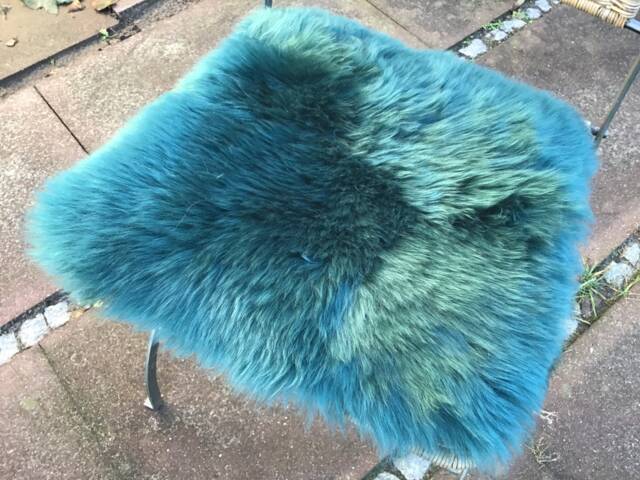 "Seat Cover/Pad Made Out Of Natural Lambskin Sheepskin Colour ""Petrol" - image 1