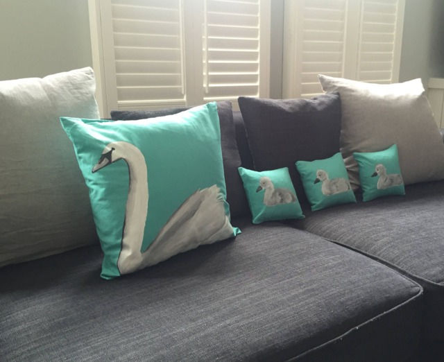 Swan & Baby Cygnets Cushion Set - image 1