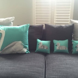 Swan & Baby Cygnets Cushion Set - thumbnail 2