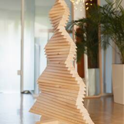 Christmas Tree Wood, Minimal For Chrismas, Eco Holiday Small Space, Country Decoration, Home Decor 114cm - thumbnail 3