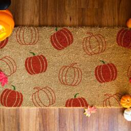 Pumpkin Doormat - Custom Decor Welcome Mat Fall Decorations Seasonal - thumbnail 2