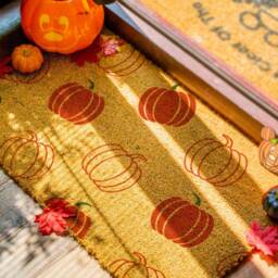 Pumpkin Doormat - Custom Decor Welcome Mat Fall Decorations Seasonal - thumbnail 3