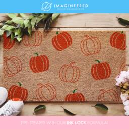 Pumpkin Doormat - Custom Decor Welcome Mat Fall Decorations Seasonal - thumbnail 1