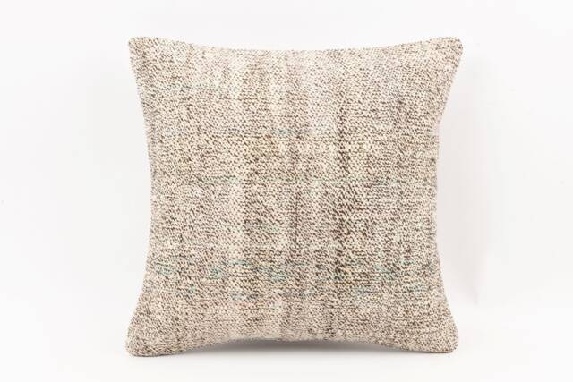 Handmade Turkish Kilim Pillow Embroidered Wool Cushion Cover - 18''x18'' - image 1