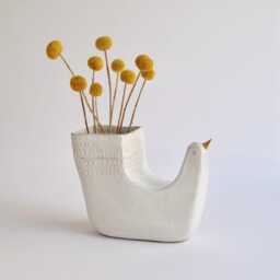 Bird Of Paradise Flower Vase // White Glaze - thumbnail 1