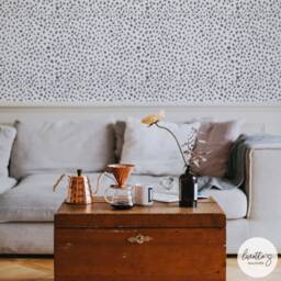 Removable Wallpaper With Grey Dalmatian Pattern/ Self Adhesive Or Traditional Wallpaper/ Bohemian Wall Mural - thumbnail 2