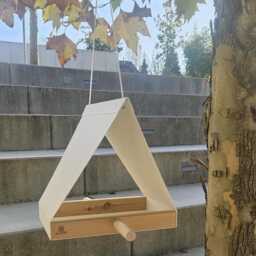 Modern Bird Feeder - House Hanging Minimalist Lover Garden Decor Shelter - thumbnail 3