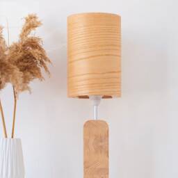 Chic Bedside Lamp For A Farmhouse Vibe, Modern Desk With Touch Of Rustic Elegance , Ash Wood Tall Table - thumbnail 2