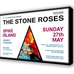 stone Roses Spike Island Ticket Canvas Wall Art - Music Memorabilia 64cm X 42cm - thumbnail 4