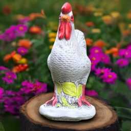Concrete Rooster Statue Cement Farmhouse Garden Sculpture Outdoor Animal Decor Stone Chicken Ornament Handmade Country Art Front Door - thumbnail 3