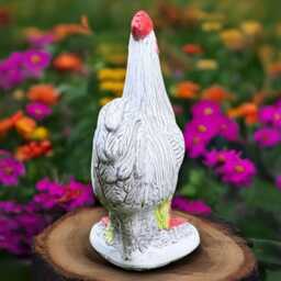 Concrete Rooster Statue Cement Farmhouse Garden Sculpture Outdoor Animal Decor Stone Chicken Ornament Handmade Country Art Front Door - thumbnail 4