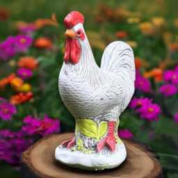Concrete Rooster Statue Cement Farmhouse Garden Sculpture Outdoor Animal Decor Stone Chicken Ornament Handmade Country Art Front Door - thumbnail 2