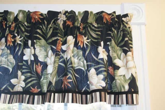 Black Cream Rust Floral Valance 17x54 - Richloom Drapery Weight Curtain - Custom Window Treatment For Kitchen, Living Room, Or Bedroom - image 1