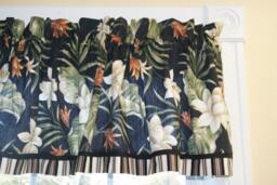 Black Cream Rust Floral Valance 17x54 - Richloom Drapery Weight Curtain - Custom Window Treatment For Kitchen, Living Room, Or Bedroom - thumbnail 1