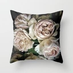 Velvet Pillow, Peonies Throw Velvet Boho Flowers, Soft Colors, 18X18In Or 22 X 22In, Decorative Cushion Bed Pillow - thumbnail 1