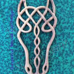 Epona Wood Carving - Celtic Horse Goddess Wall Hanging Carved Spirit For Equine Enthusiasts - thumbnail 2