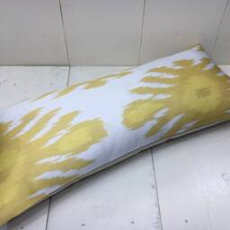 Silk Ikat Lumbar Pillow Cover - 10x24, Handwoven Accent - thumbnail 4
