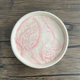 Botanical Ceramic Soap Dish Handmade Stoneware Shampoo Bar Holder - thumbnail 1