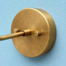 Brass Wall Sconce, Pleated Metal Shade, Mid Century Modern Lamp, Vintage Lighting Fixture, Bedside Light - thumbnail 4