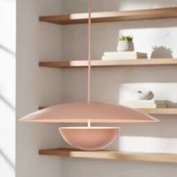 Mid Century Modern Pendant Light - Nordic Blush Pink Hanging Lamp Minimalist Metal Chandelier For Dining Room, Kitchen Island & Bedroom - thumbnail 3