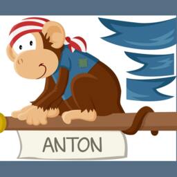 "Wall Sticker ""Pirate Monkey Door Sign" - thumbnail 2