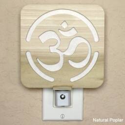 Om Symbol Wood Night Light - Zen Decor - thumbnail 2