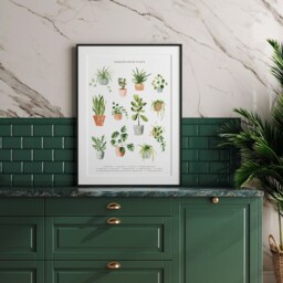 Watercolor House Plant Art Print Botanical Wall Decor - thumbnail 2
