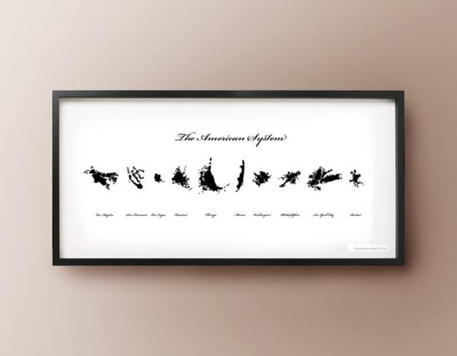 United States Map Art Silhouette City Print - image 1