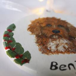 Personalized Pet Portrait Christmas Bauble, Custom Memorial Decoration - thumbnail 4