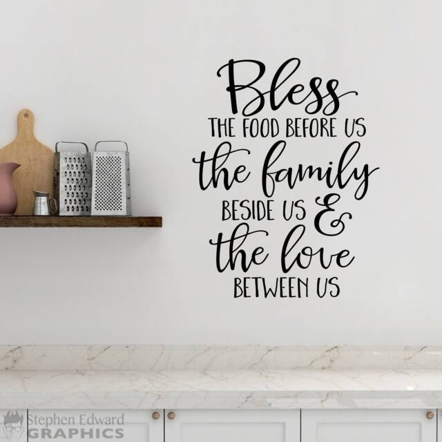 Bless The Food Kitchen Wall Decal - Dining Room Vinyl Decor - image 1