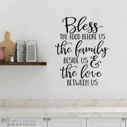 Bless The Food Kitchen Wall Decal - Dining Room Vinyl Decor - thumbnail 1