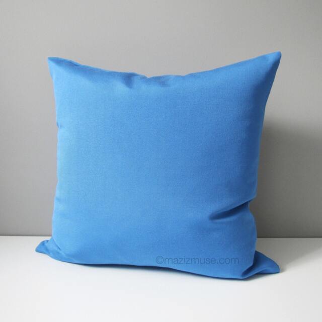 Capri Sunbrella?? Outdoor Pillow Cover, Decorative Blue Throw Cushions For Pool & Patio Furniture By Mazizmuse - image 1