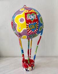 Handmade Pop Art Balloon Sculpture, Acrylic Colors, Ready To Hang - thumbnail 1