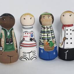Community Helper Peg Dolls, Career Dolls, Toddler Gift, Canadian Lawyer, Barrister Doll, Pilot/Dancer/Police Doctor Doll - thumbnail 4