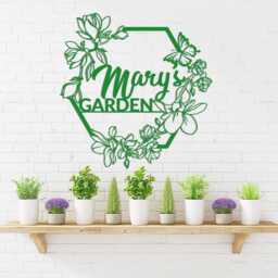 Custom Garden Wall Art Personalized Metal Flower Sign Gardener Name Gate Papa's Home Gift - thumbnail 2