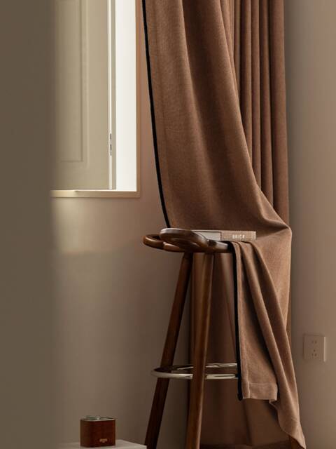 Madigan Semi Blackout Curtain With Black Trim, 8 Colors, Linen Look Room Darkening Curtain, Thermal For Bedroom Livingroom, 1Pc - image 1