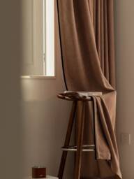 Madigan Semi Blackout Curtain With Black Trim, 8 Colors, Linen Look Room Darkening Curtain, Thermal For Bedroom Livingroom, 1Pc - thumbnail 1