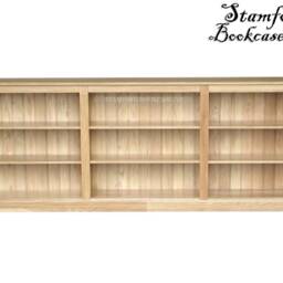 Solid Oak 3Ft X 8Ft Low Bookcase, Adjustable Library Display Shelving Unit - thumbnail 3
