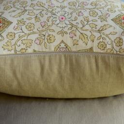 Red & Gold Medallion Pillow Cover - Farmhouse Decor, 100% Cotton - thumbnail 3