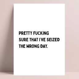 Funny Quote Prints For Wall, Prints, Seized The Wrong Day Print, Wall Art, Typography Gifts - thumbnail 3