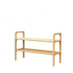 Mid-Century Entryway Cushioned Bench, Bench Cushion, Shoe Storage, Teak Shoe Narrow Small Scandinavian Bench - thumbnail 4