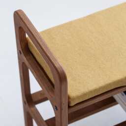 Mid-Century Entryway Cushioned Bench, Bench Cushion, Shoe Storage, Teak Shoe Narrow Small Scandinavian Bench - thumbnail 3