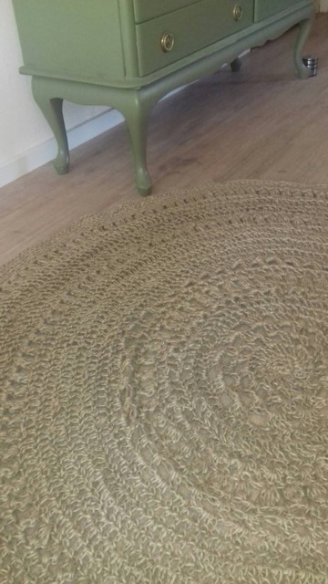 Round Rug, Crocheted Round Jute Rope Natural Rug - image 1