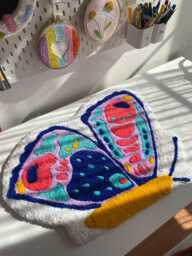 Butterfly Rug, Livingroom Carpet, Children Room Carpet - thumbnail 1